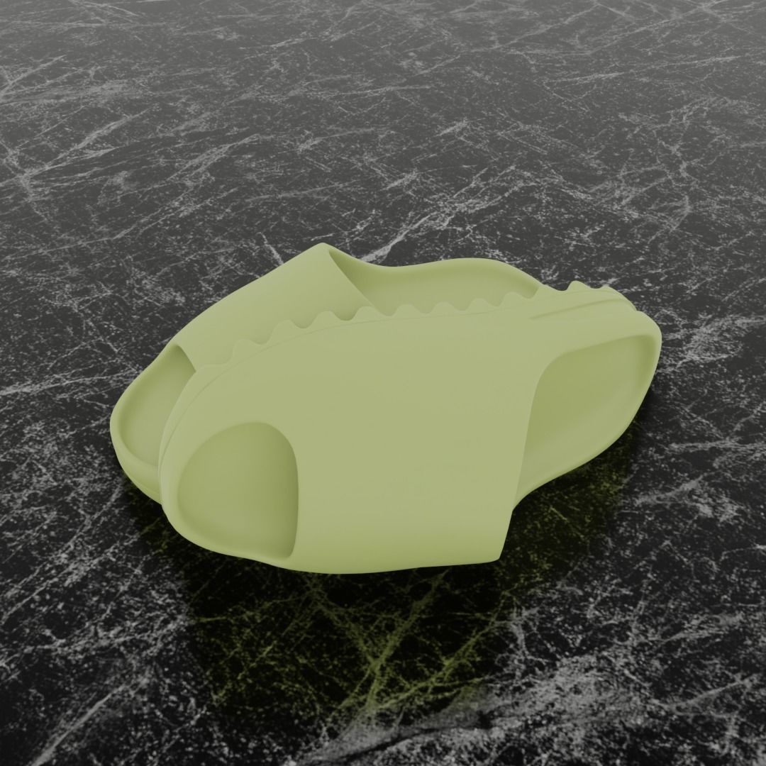 ADIDAS YEEZY SLIPPER - GREEN Low-poly 3D model_1