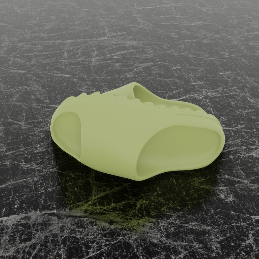 ADIDAS YEEZY SLIPPER - GREEN Low-poly 3D model_7