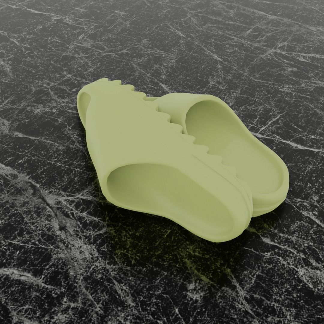 ADIDAS YEEZY SLIPPER - GREEN Low-poly 3D model_6
