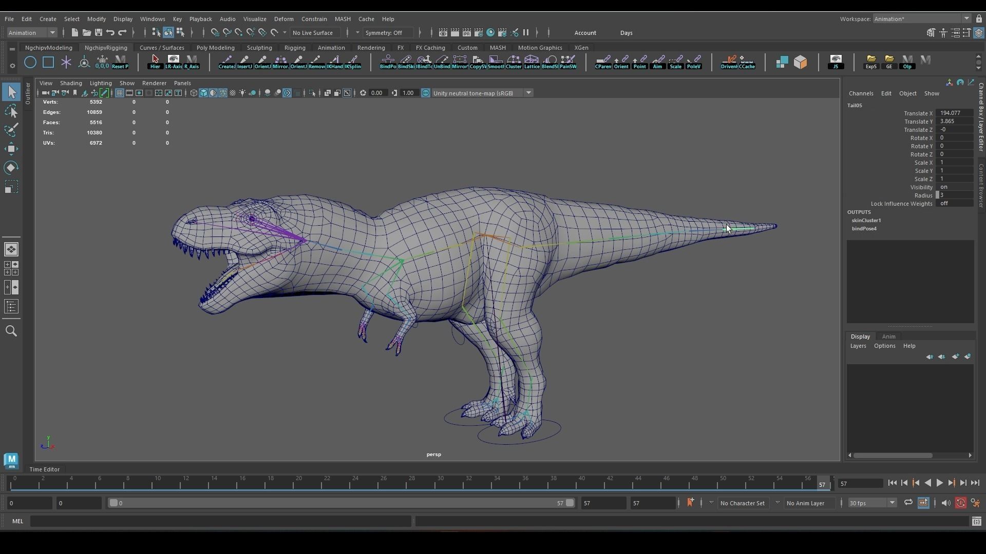 Tyrannosaurus - T-rex Dinosaur Low-poly 3D model_9