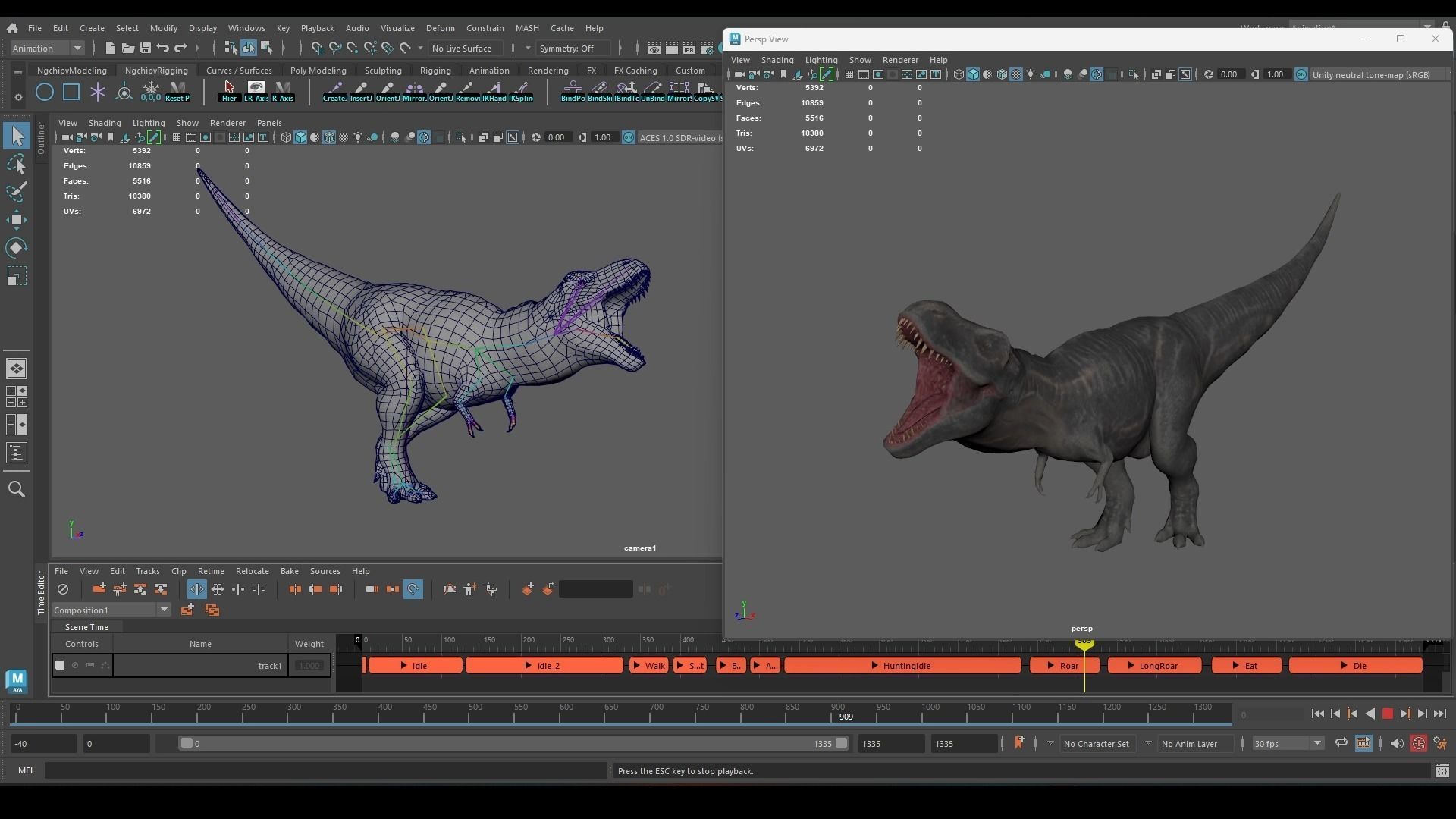 Tyrannosaurus - T-rex Dinosaur Low-poly 3D model_24