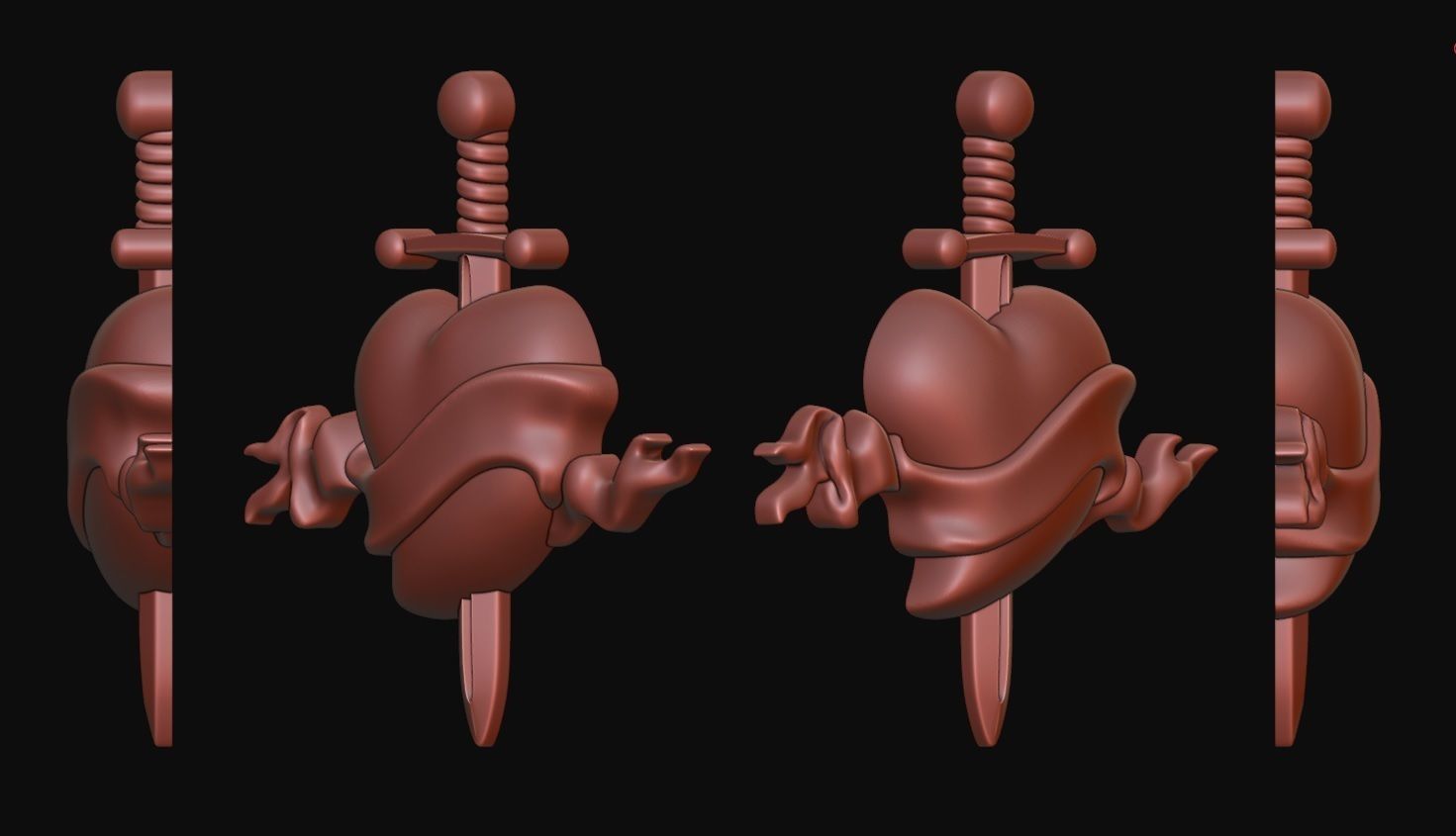 Heart Sword Dagger 3D print model_3