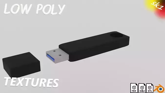 flash drive Low-poly 3D model