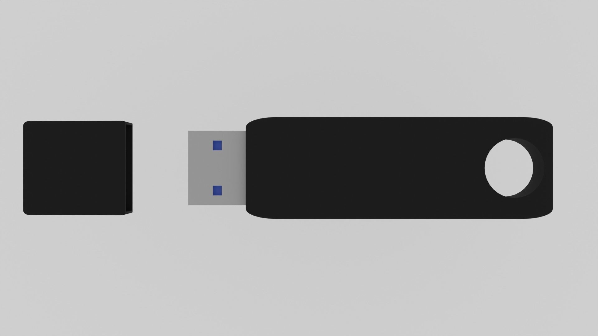 flash drive Low-poly 3D model_5