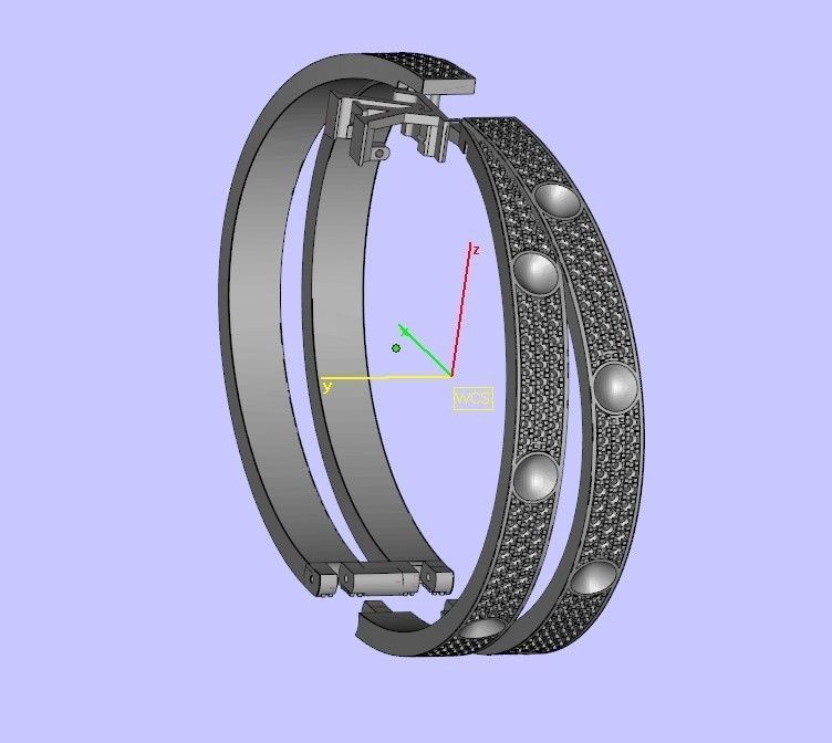 louis vuitton bracelet double cross 3D model_8