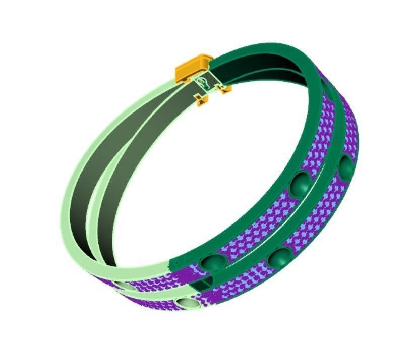 louis vuitton bracelet double cross 3D model_7