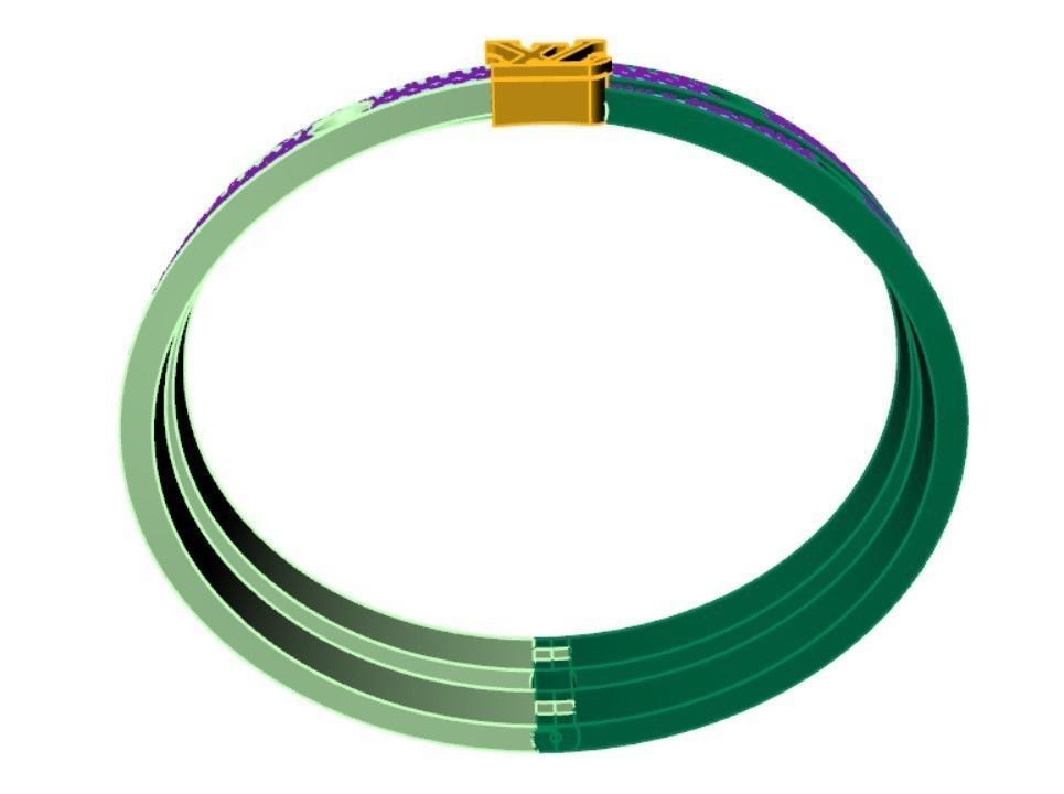 louis vuitton bracelet double cross 3D model_5