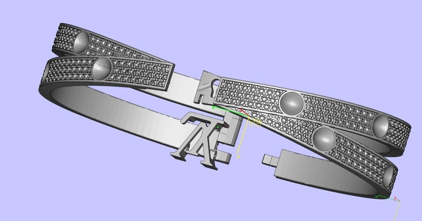 louis vuitton bracelet double cross 3D model_9