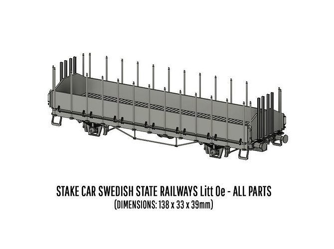 ROLLS-0027 Swedish SJ Litt Oe Stake Car H0-scale 3D print model 3