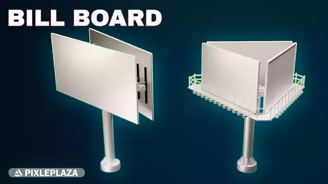 2 Billboard-game ready 3D model