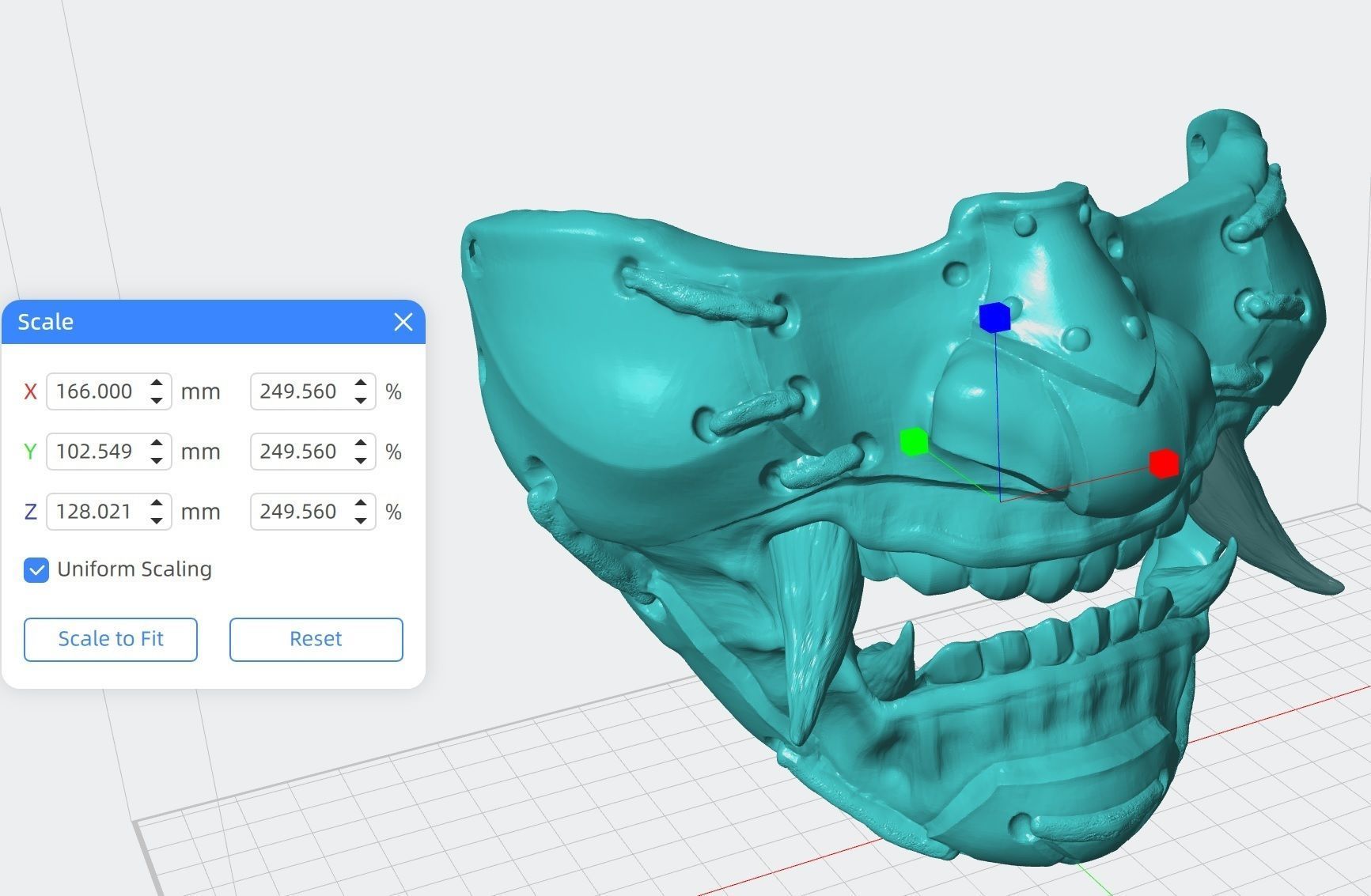 Oni Mask 7 Half Face Rev Version 3D print model_4
