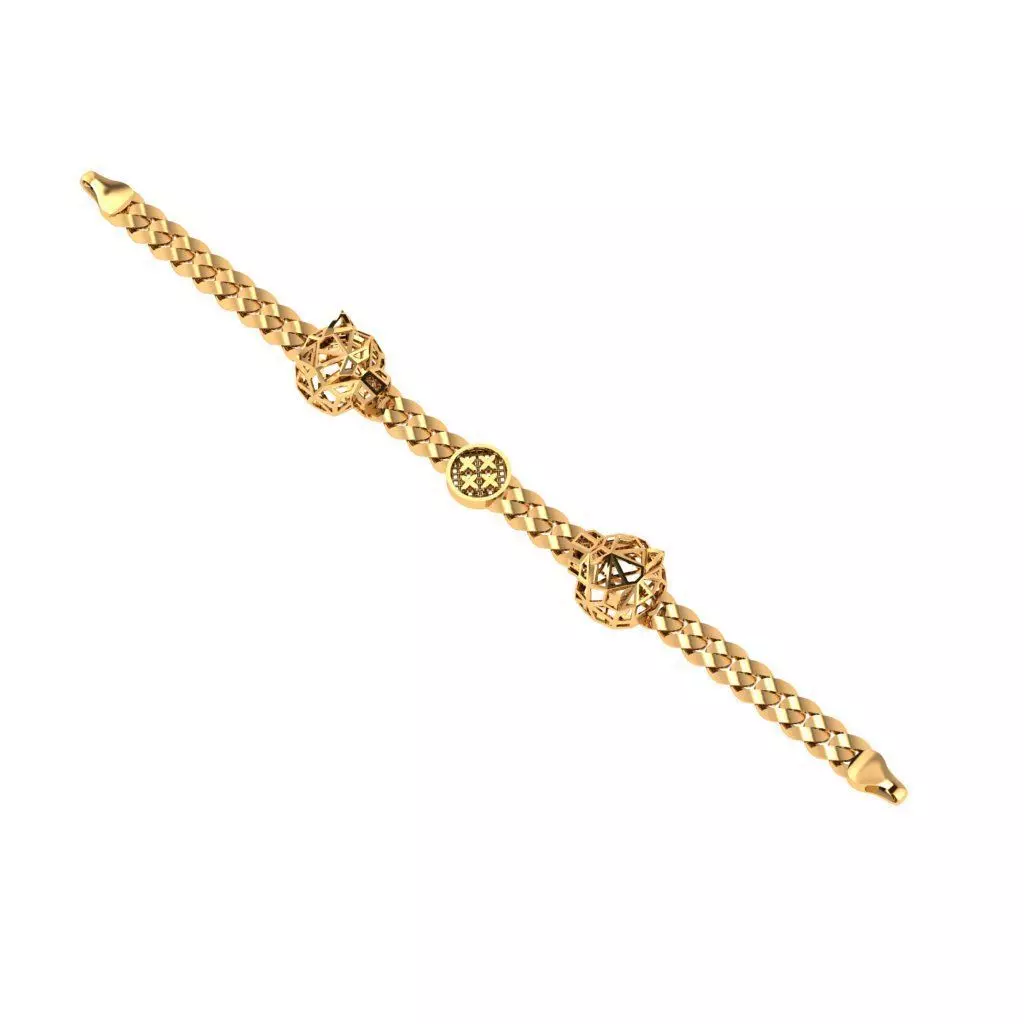 Direct casting tiger chain bracelet 3D model