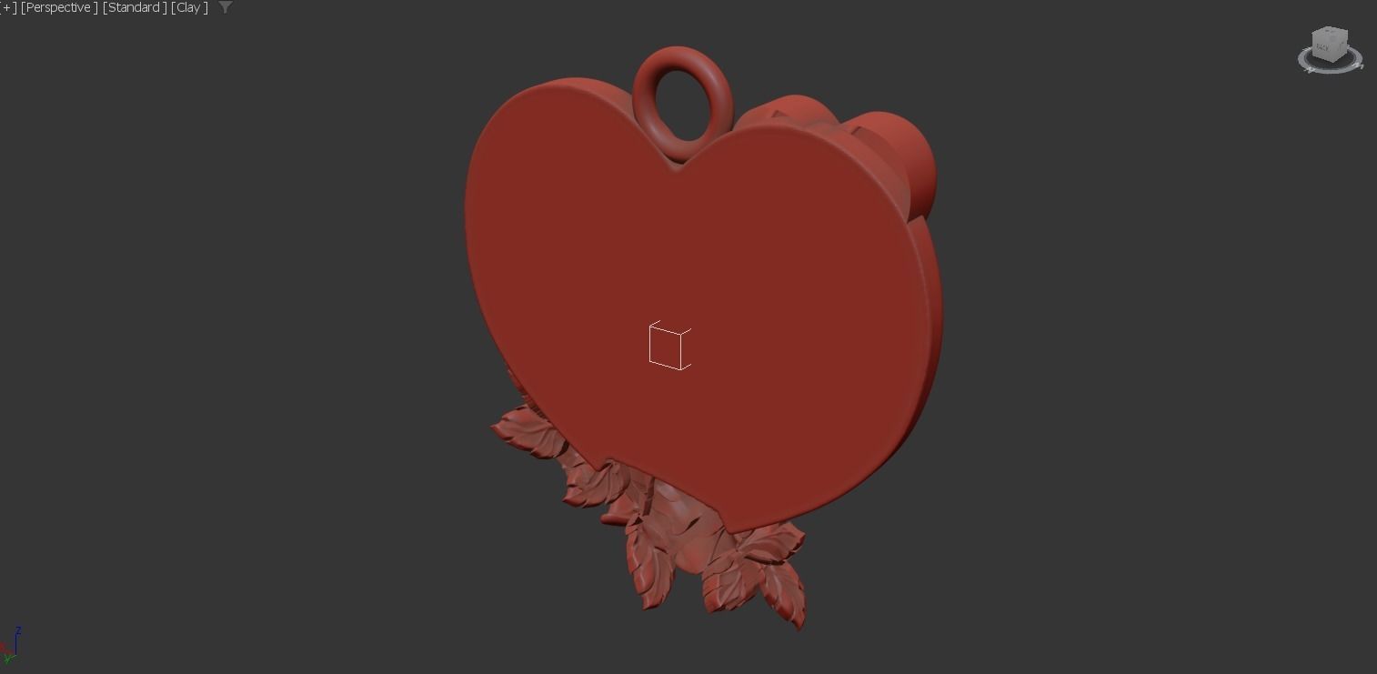 kiss love gold pendant jewelry 3D print model_7