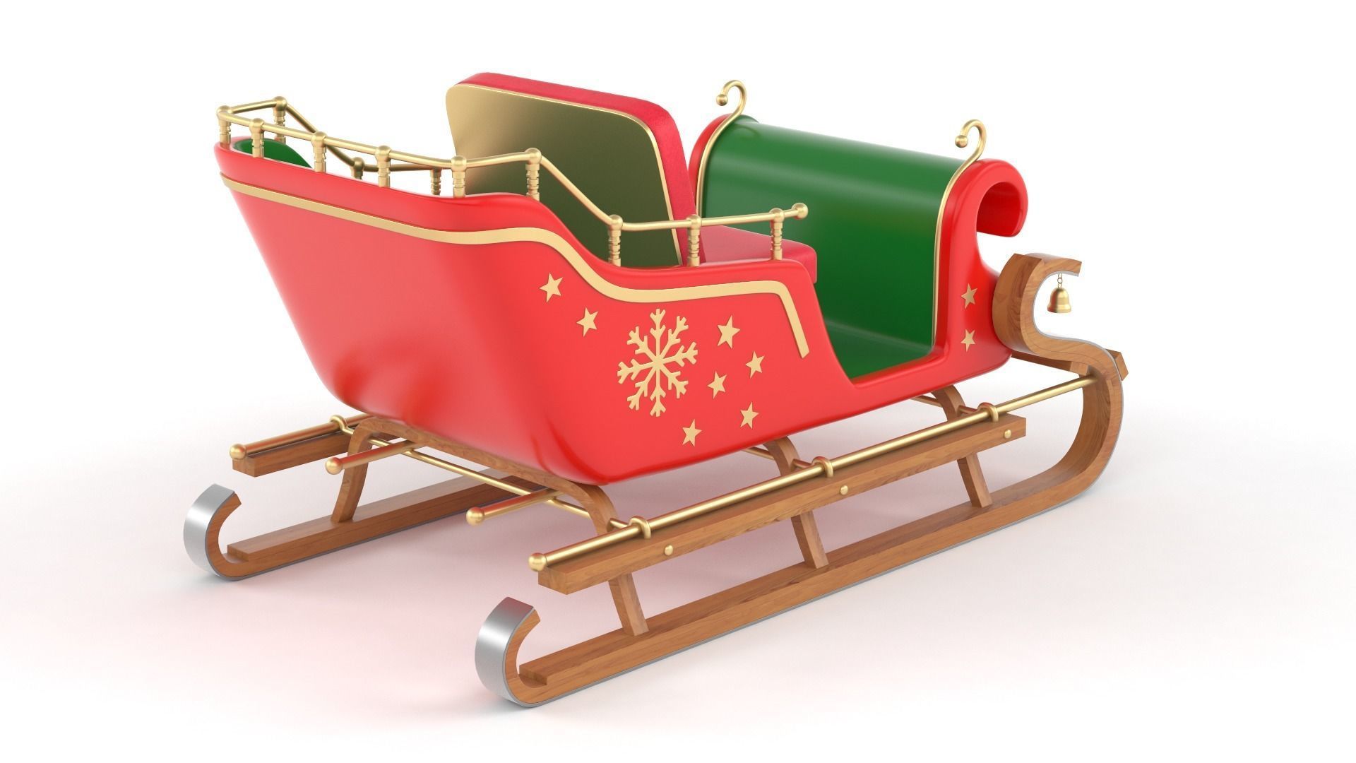 Santa Sleigh 3D model_2