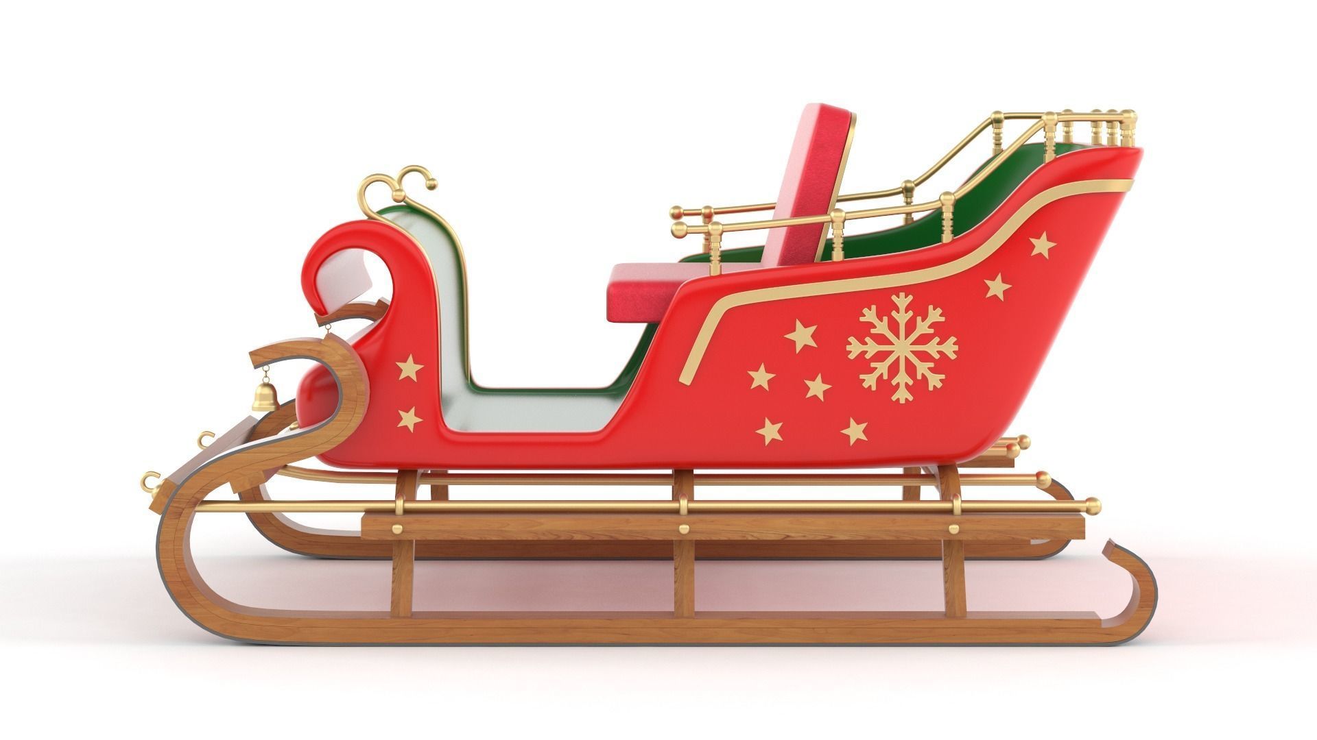 Santa Sleigh 3D model_1
