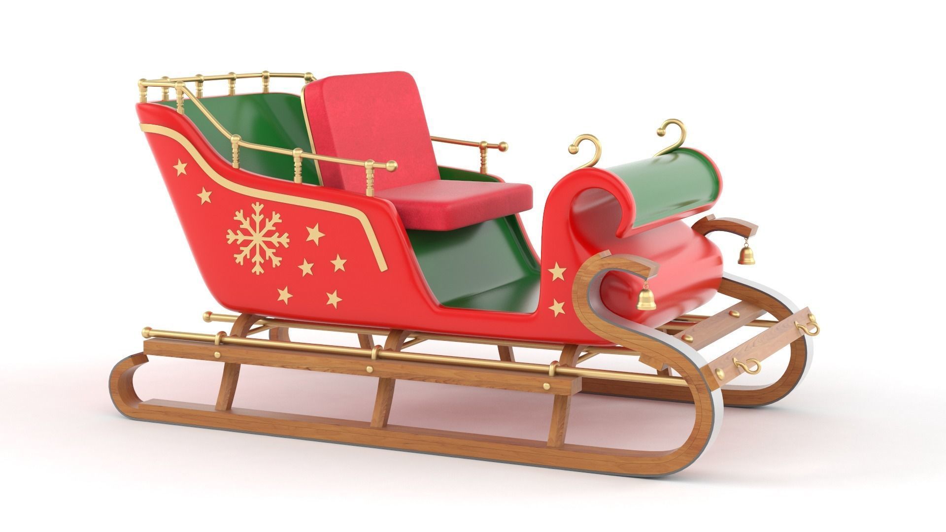 Santa Sleigh 3D model_3