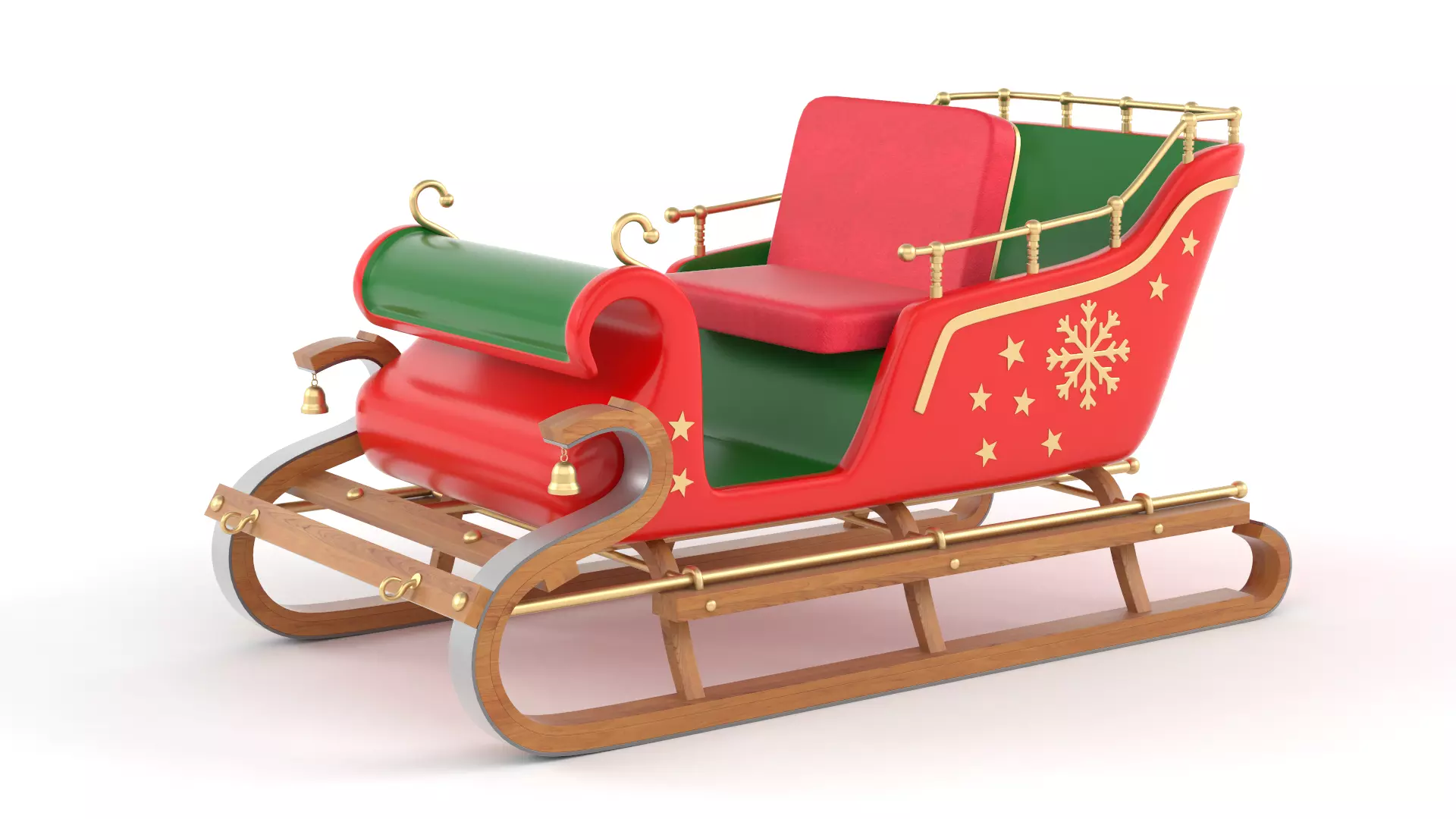 Santa Sleigh 3D model_0