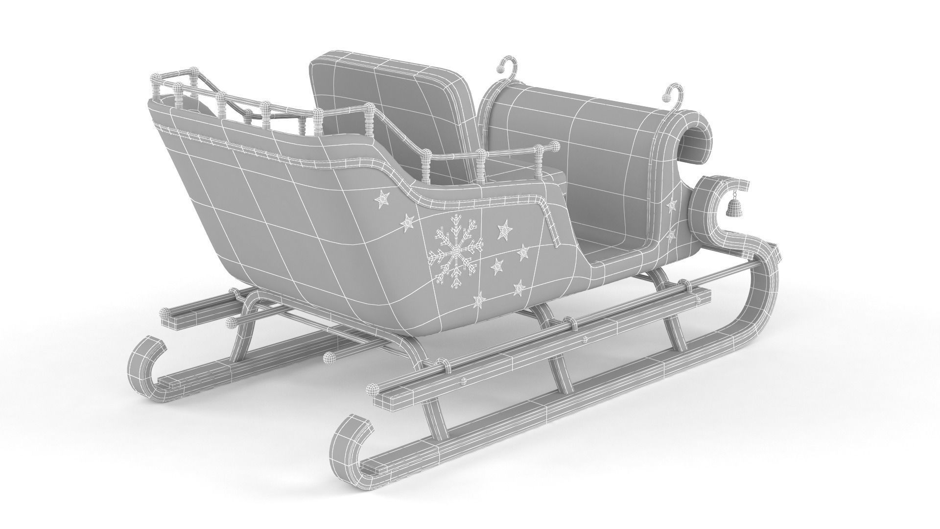 Santa Sleigh 3D model_7