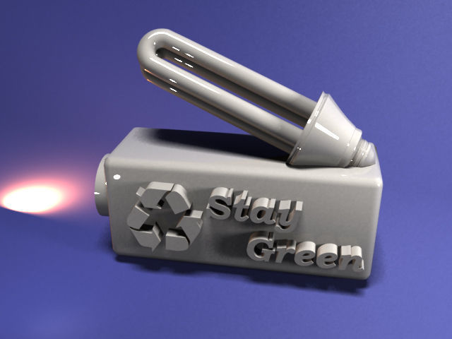 Green energy bulb - stay green 3D print model_2