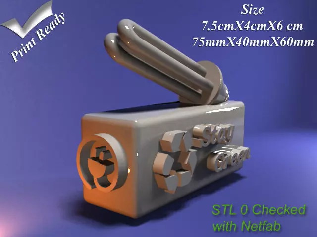 Green energy bulb - stay green 3D print model_0