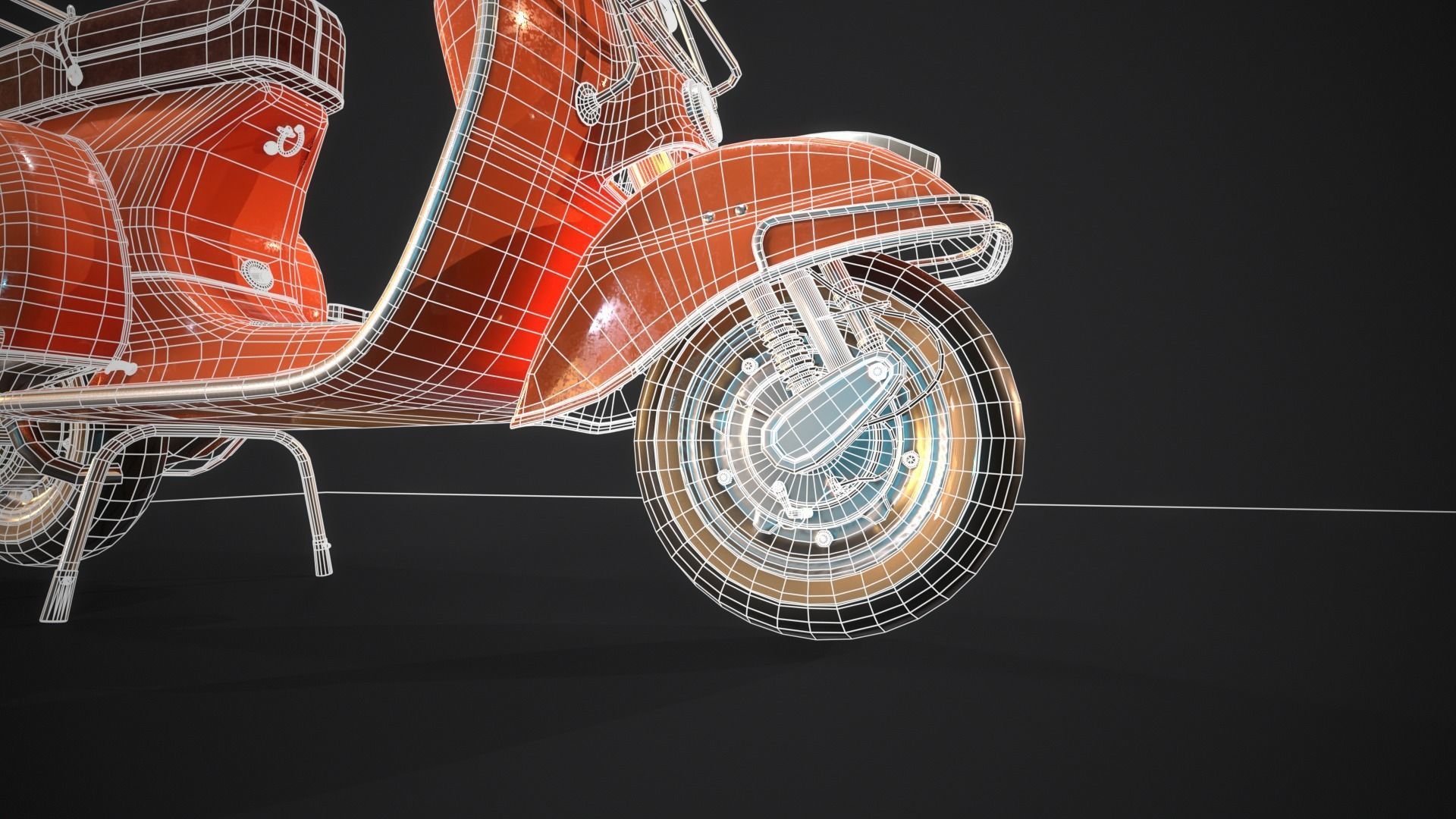 Vespa PX 150 Low-poly 3D model_6