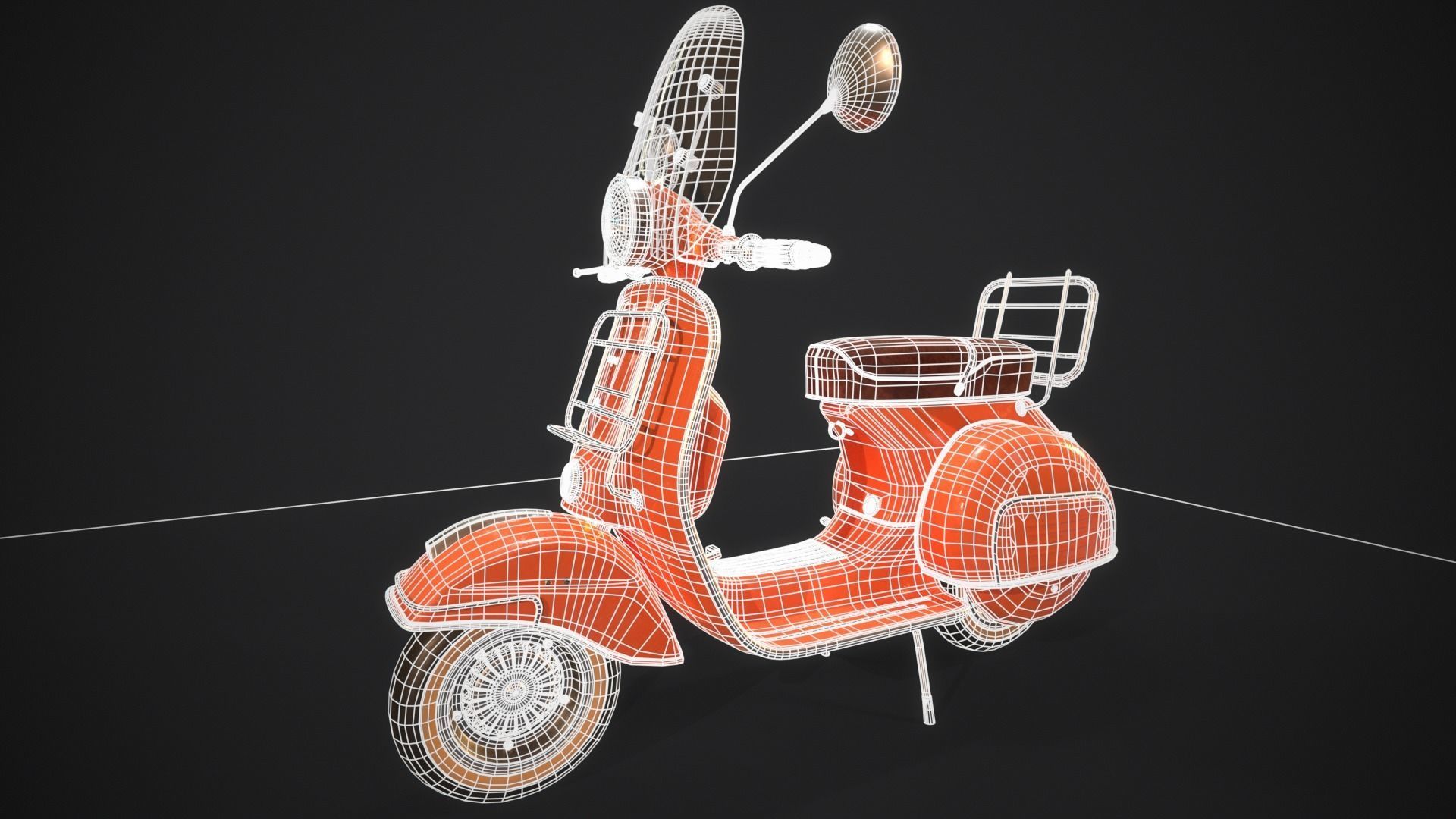Vespa PX 150 Low-poly 3D model_2