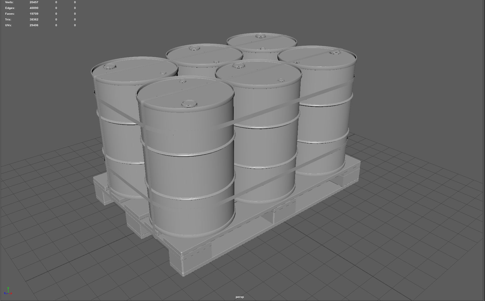 Barrels on a Pallet Low-poly 3D model_2