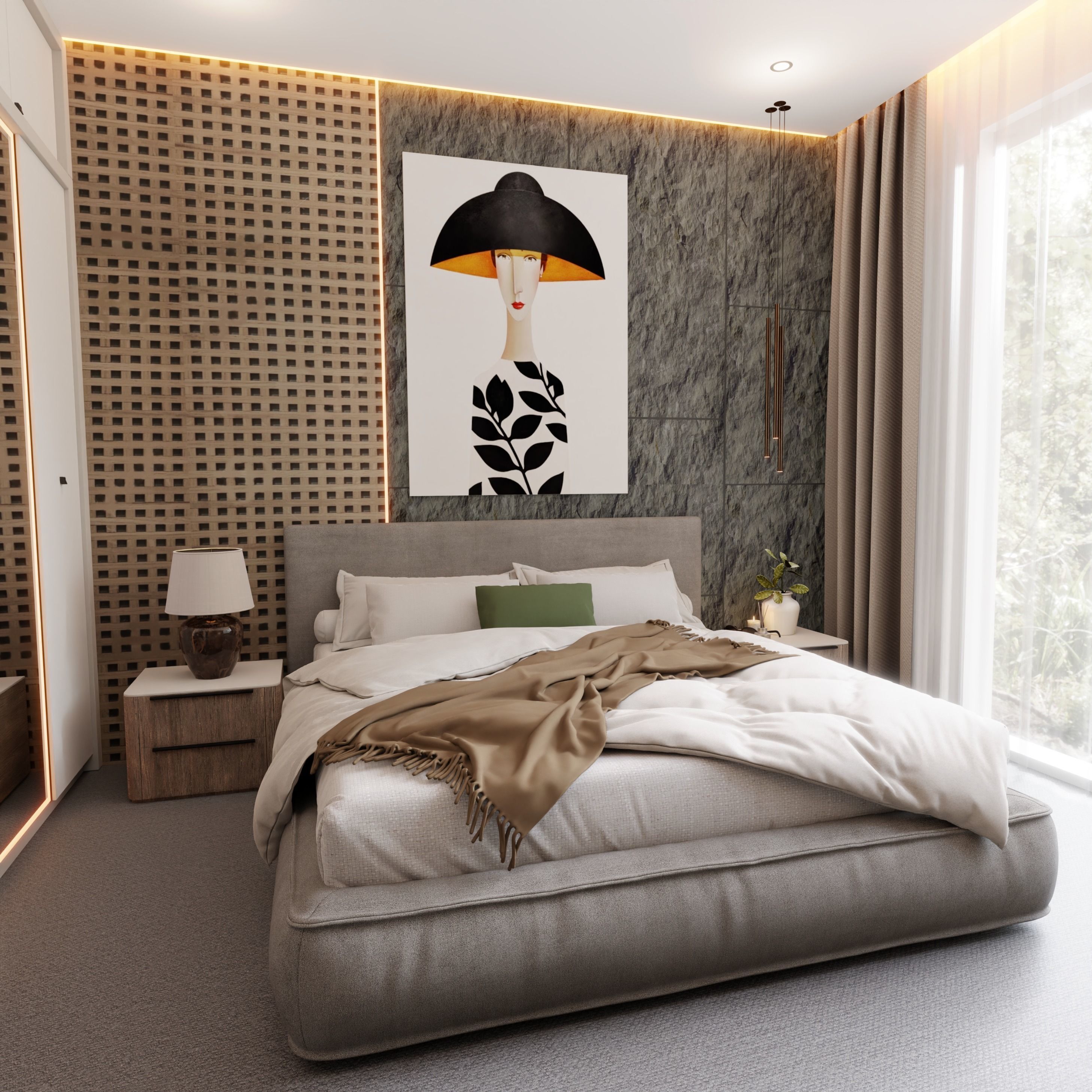Bedroom 8 Blender Scene 3D model_1