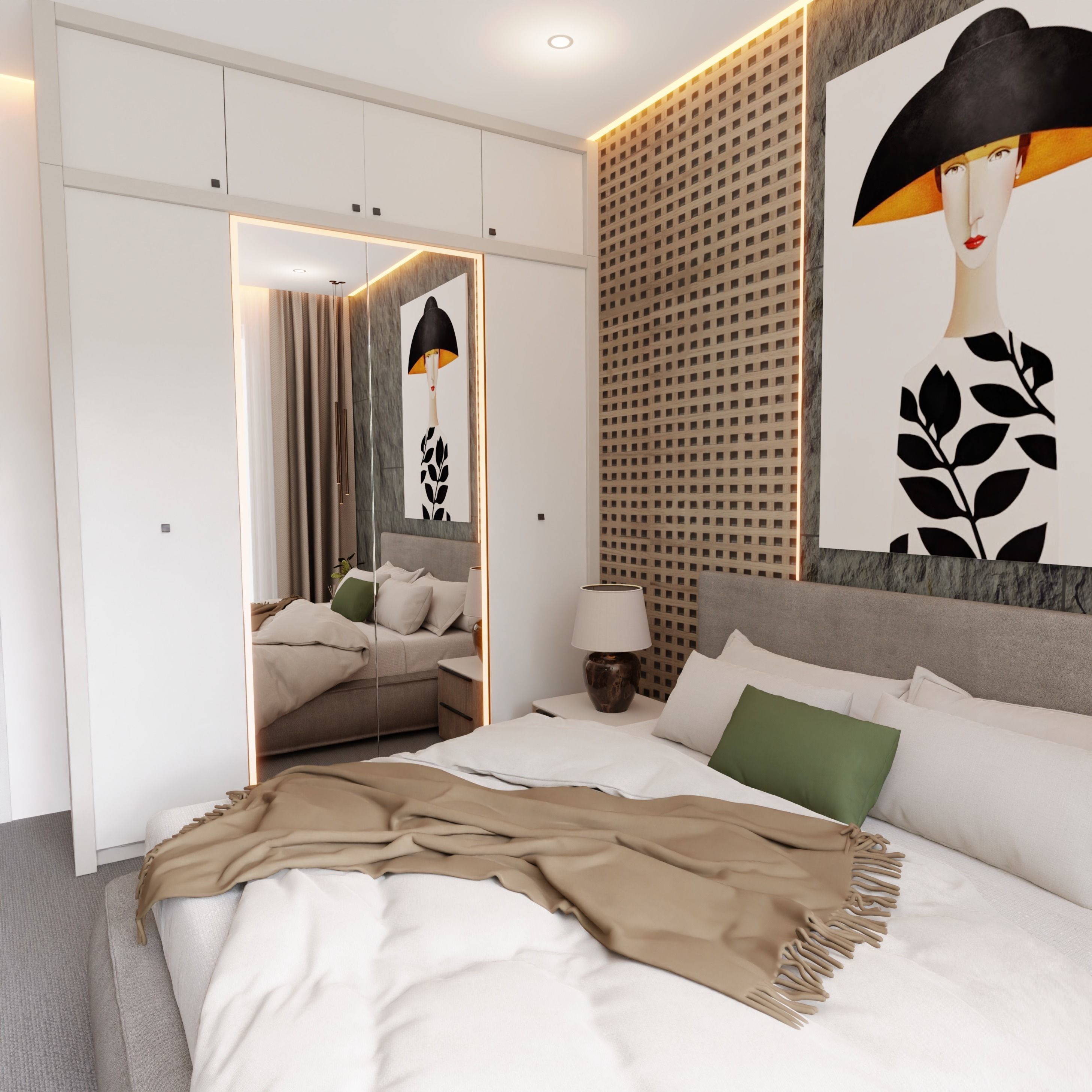 Bedroom 8 Blender Scene 3D model_3