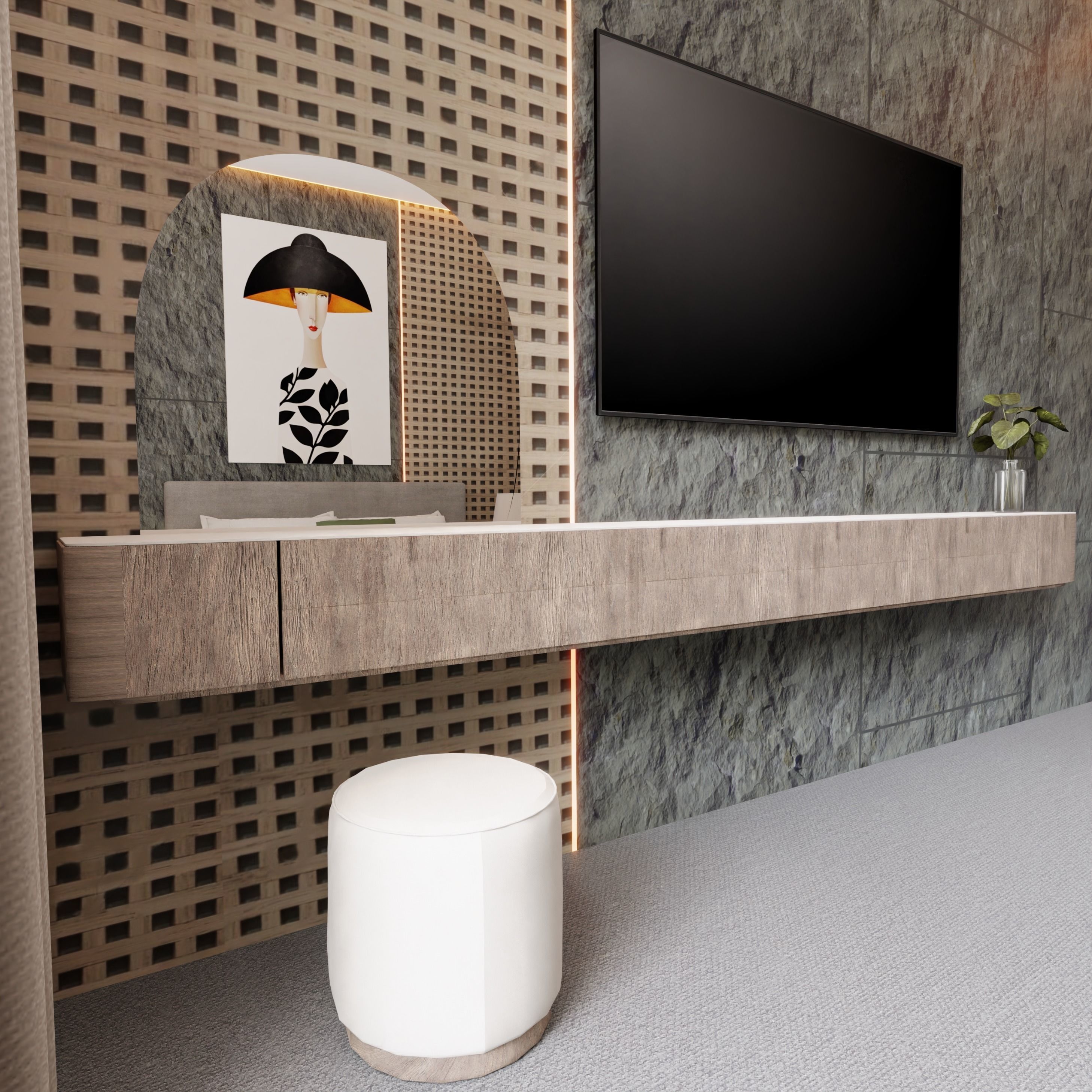 Bedroom 8 Blender Scene 3D model_5