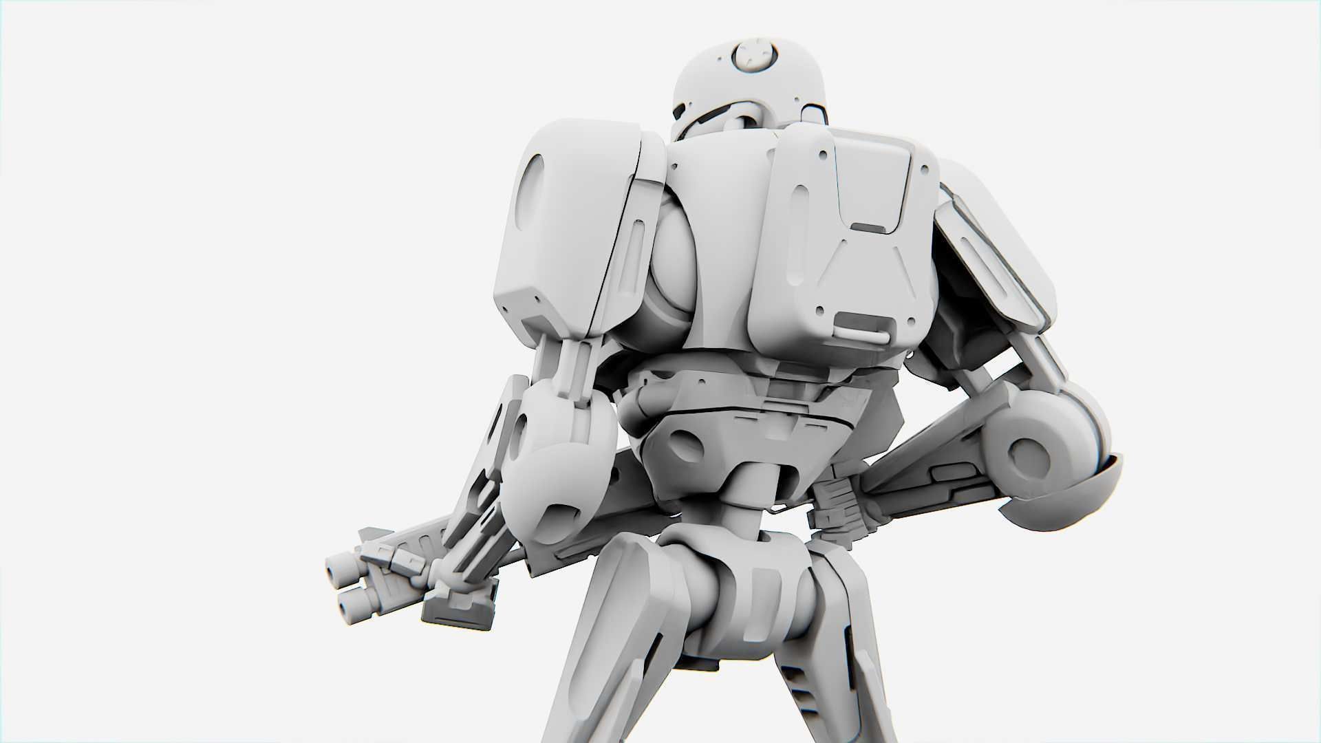 BATTLE DROID ARES Rigged for Unreal Engine - Unity - MIXAMO  3D model_32