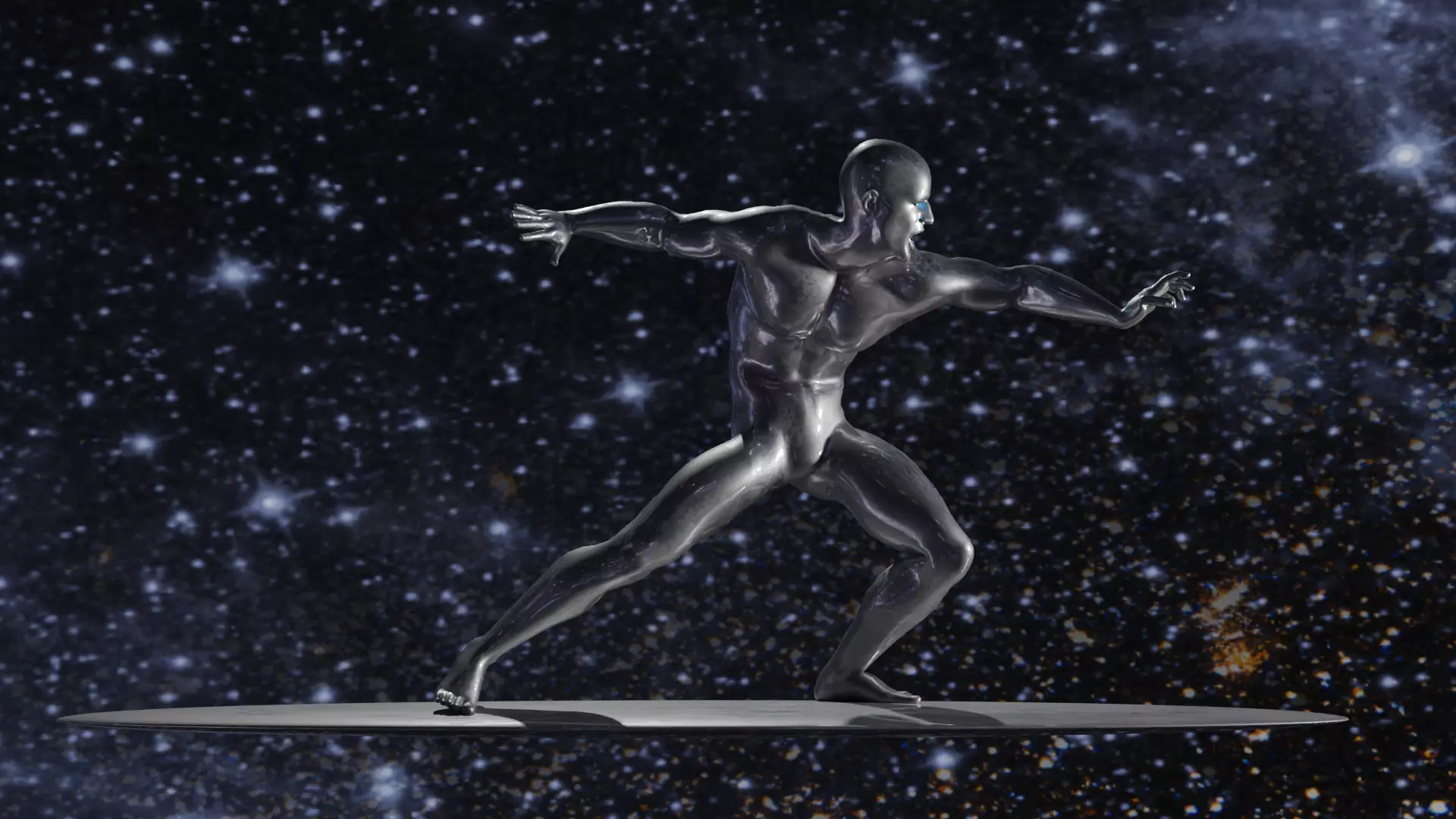 Silver Surfer Free low-poly 3D model