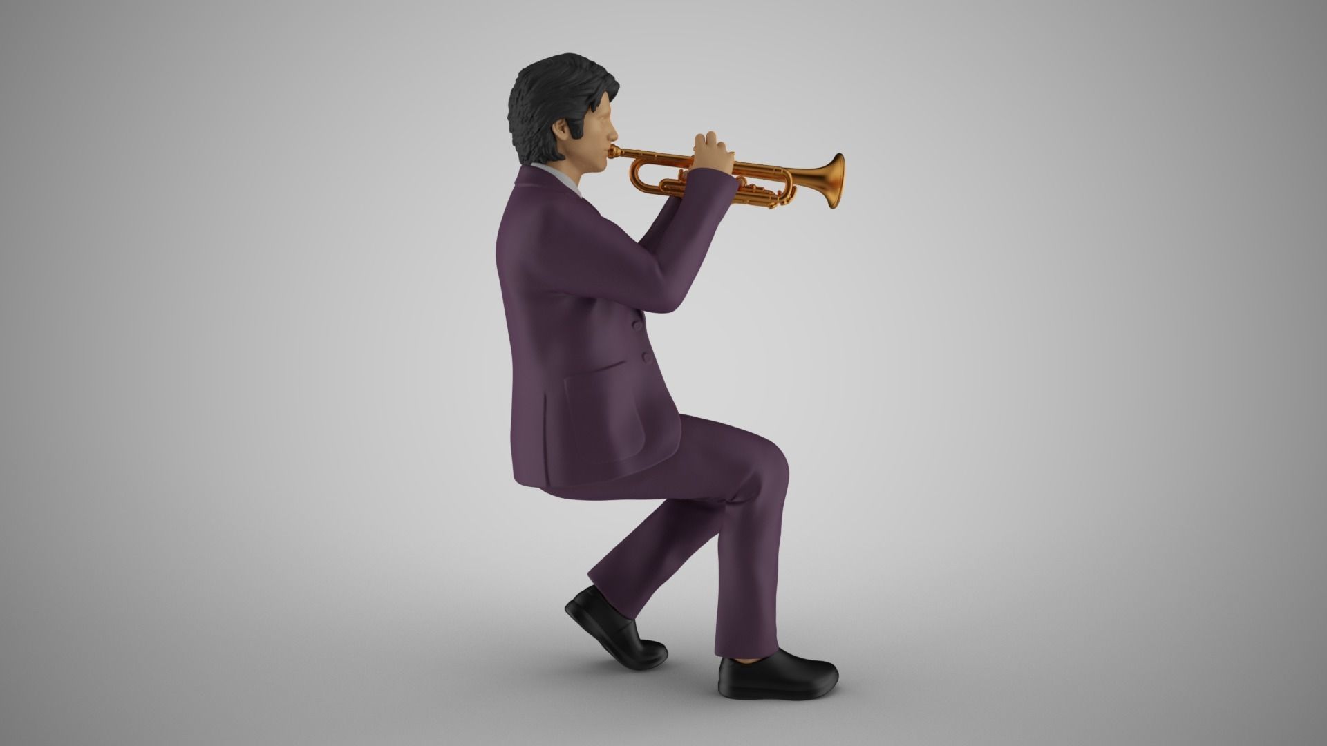 Man Playing Trumpet 3D print model_6
