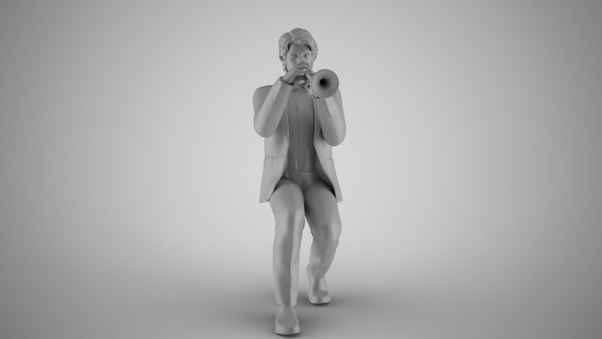 Man Playing Trumpet 3D print model_17