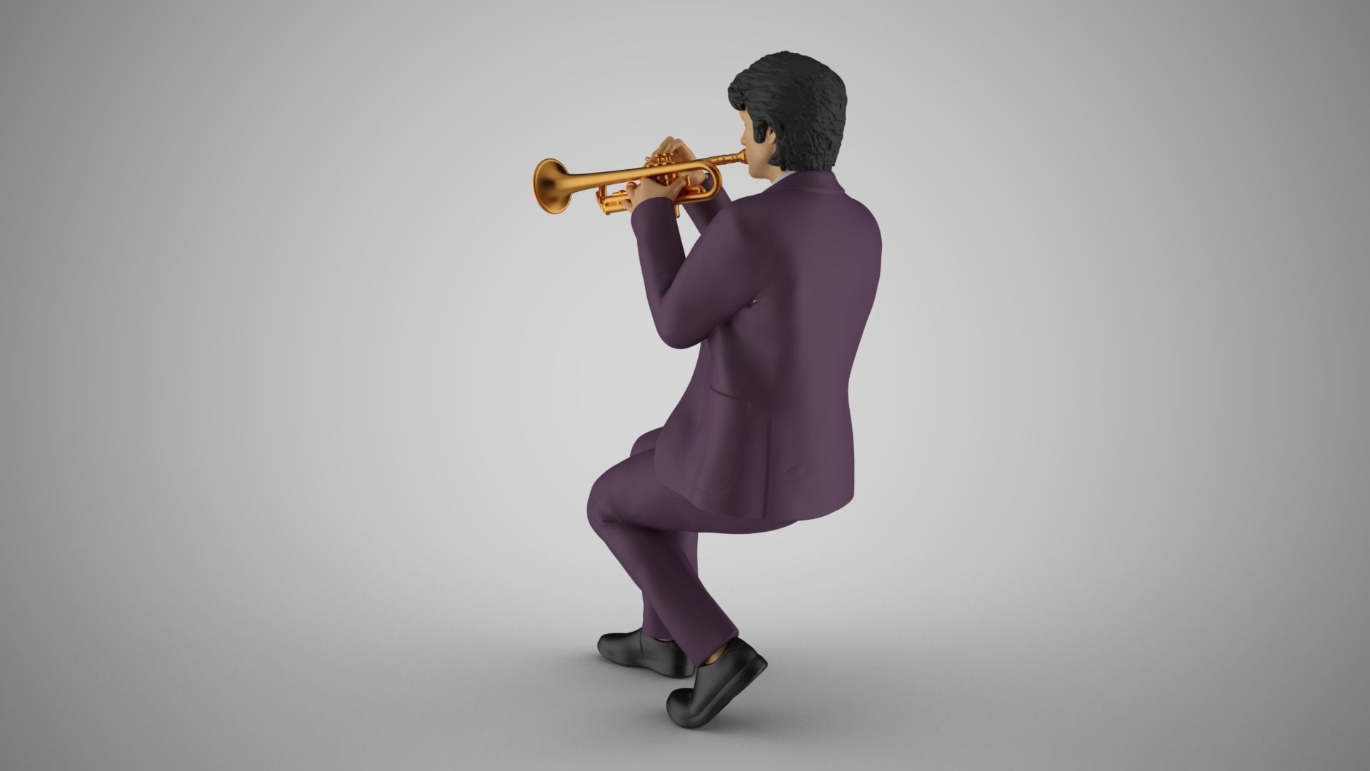 Man Playing Trumpet 3D print model_16