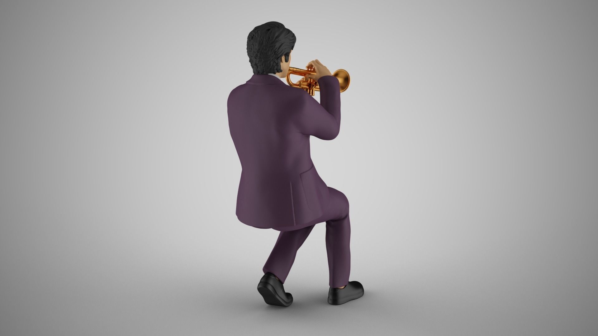 Man Playing Trumpet 3D print model_11