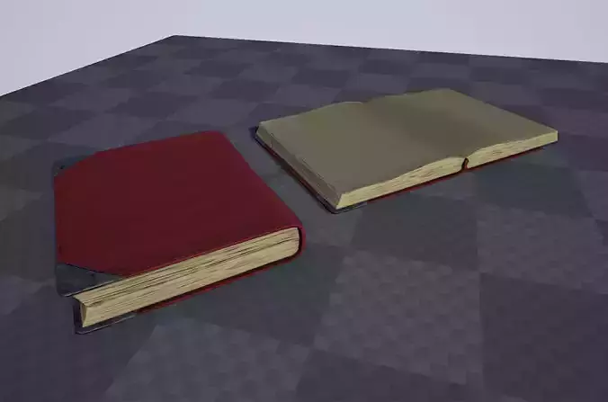 Semi-stylized basic book Low-poly 3D model
