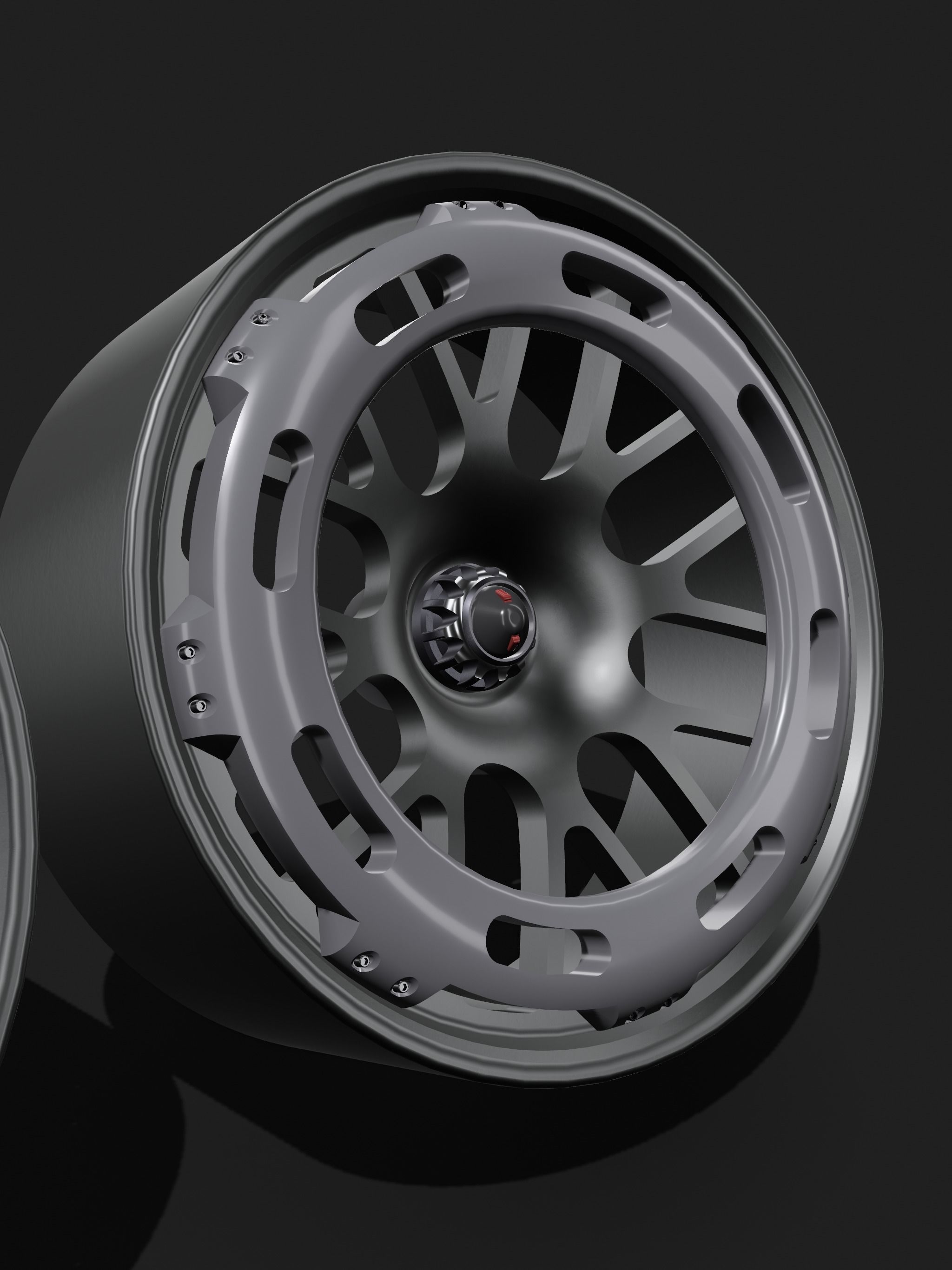 Monoblock Race Wheels Mesh style 4 sizes with extras 3D print model_1