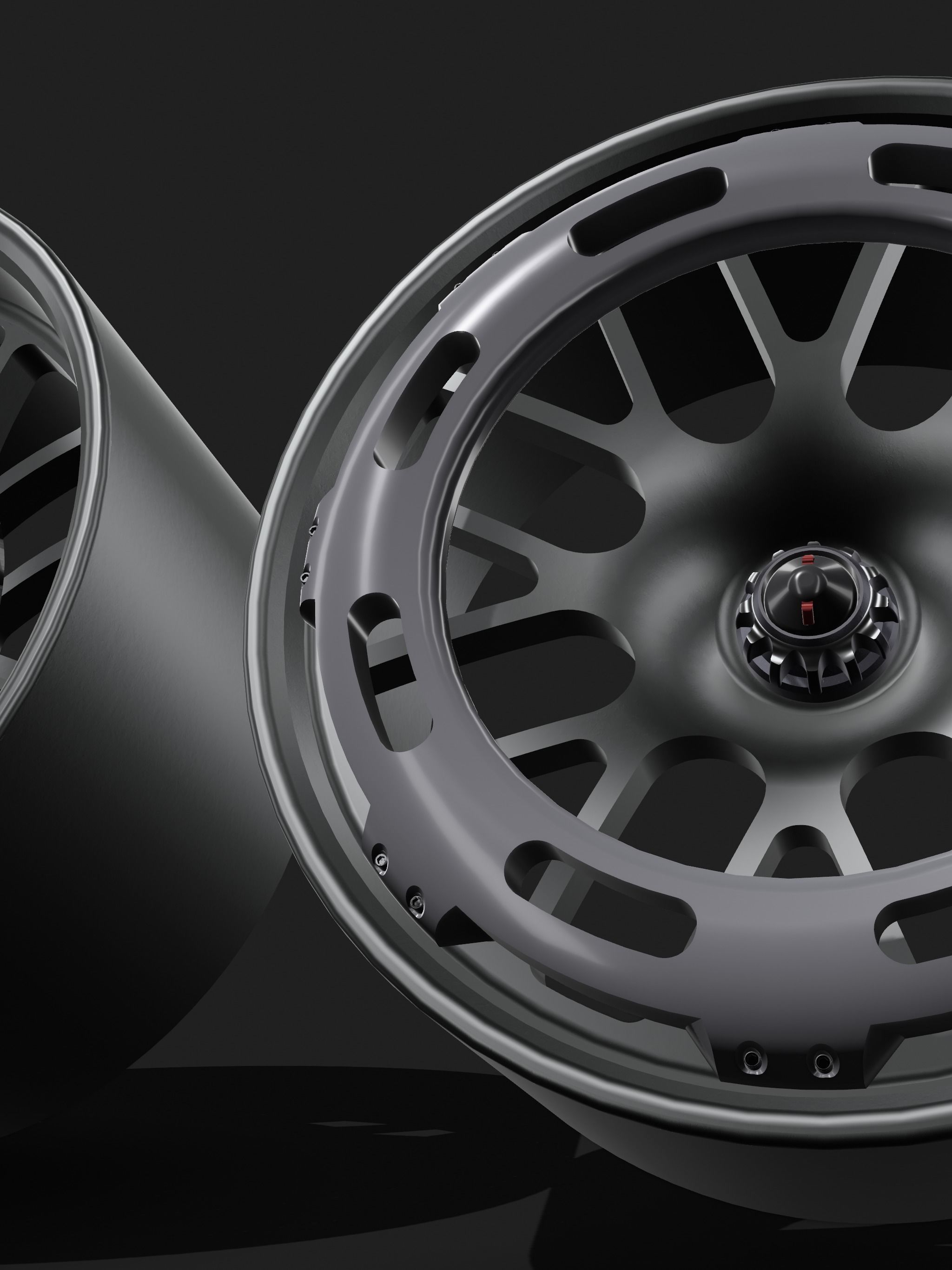 Monoblock Race Wheels Mesh style 4 sizes with extras 3D print model_3