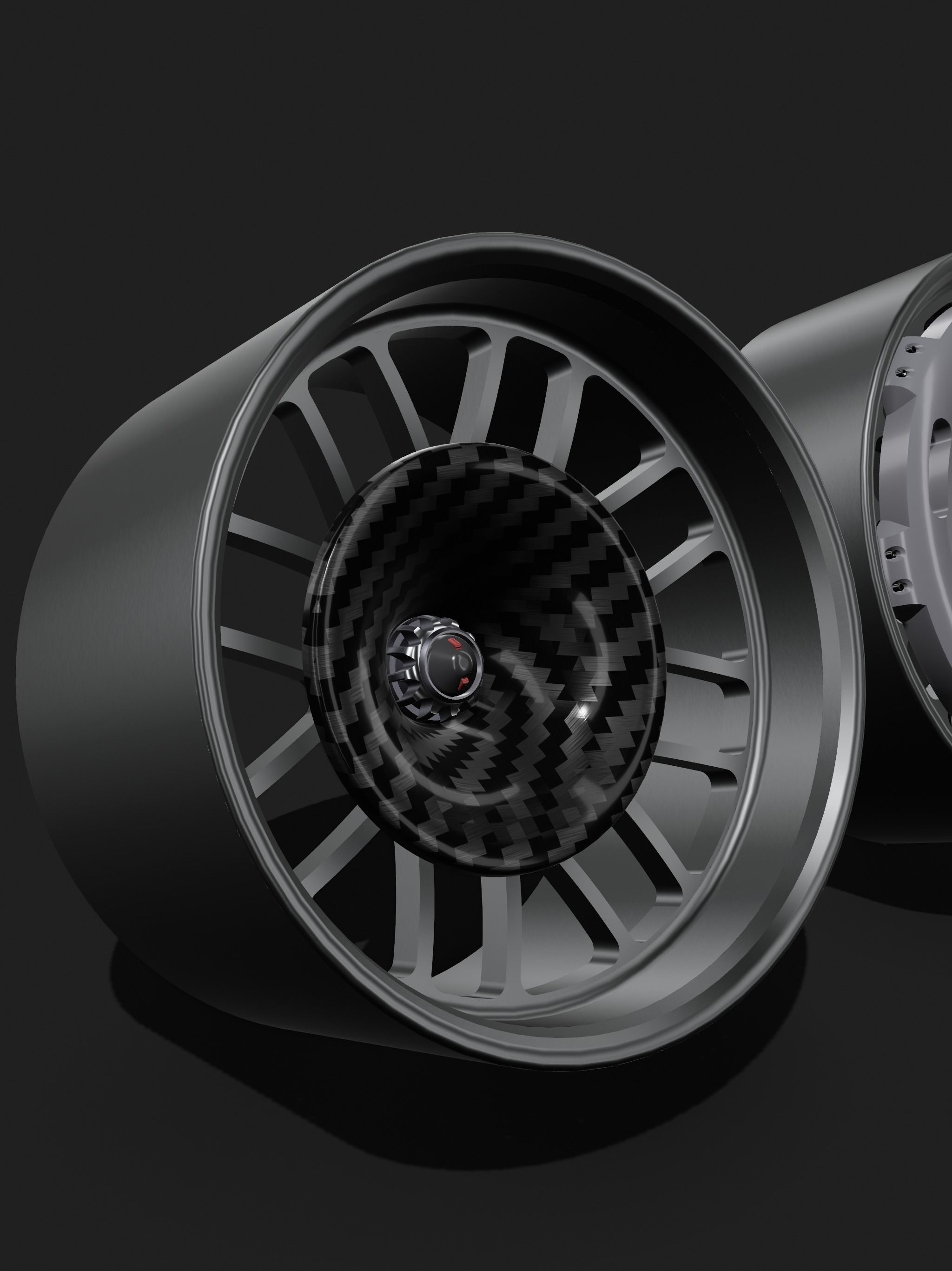 Monoblock Race Wheels Mesh style 4 sizes with extras 3D print model_2