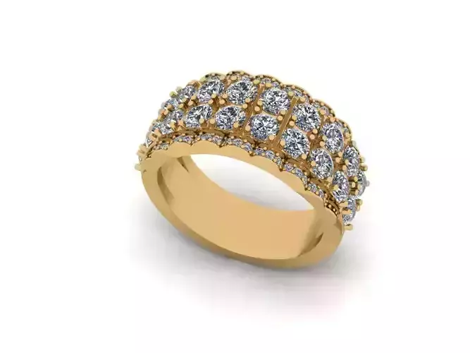 RING 2 ROWS DIAMONDS BAND 