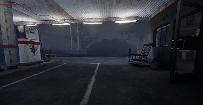 UE5 pack old GasStation complete scene Low-poly 3D model 7
