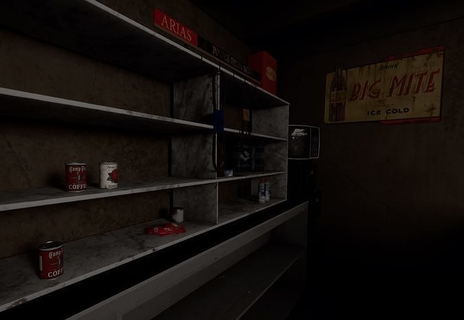 UE5 pack old GasStation complete scene Low-poly 3D model 3