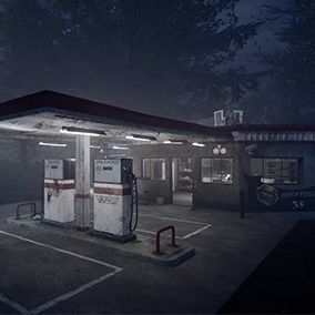 UE5 pack old GasStation complete scene Low-poly 3D model_17