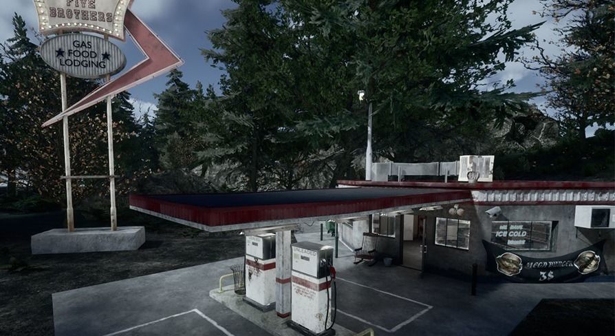 UE5 pack old GasStation complete scene Low-poly 3D model_15