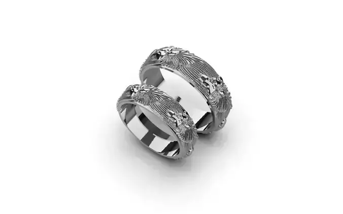 wolf  weading ring 