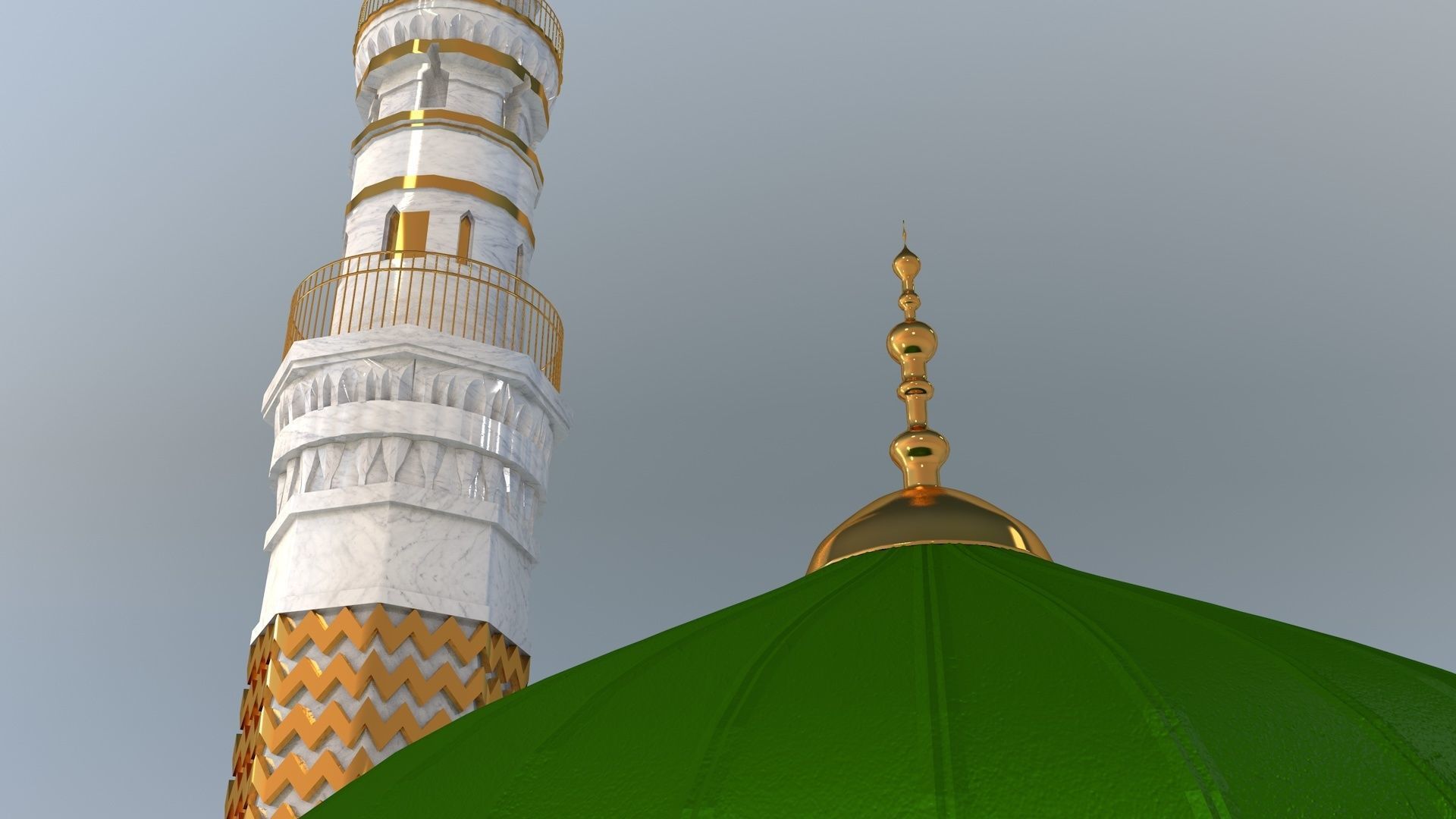 Prophets Mosque Masjid e nabvi 3D model_3