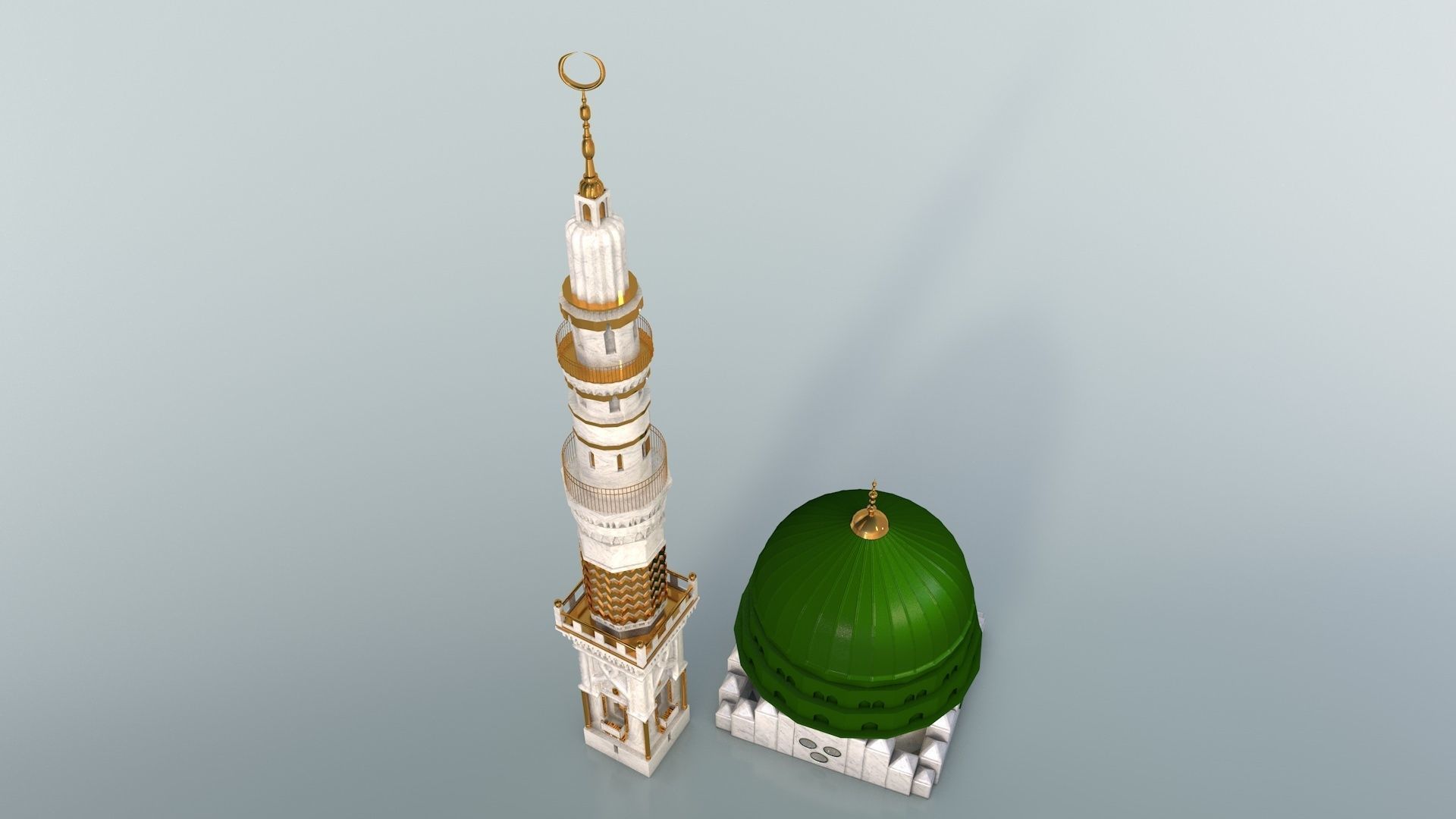 Prophets Mosque Masjid e nabvi 3D model_6