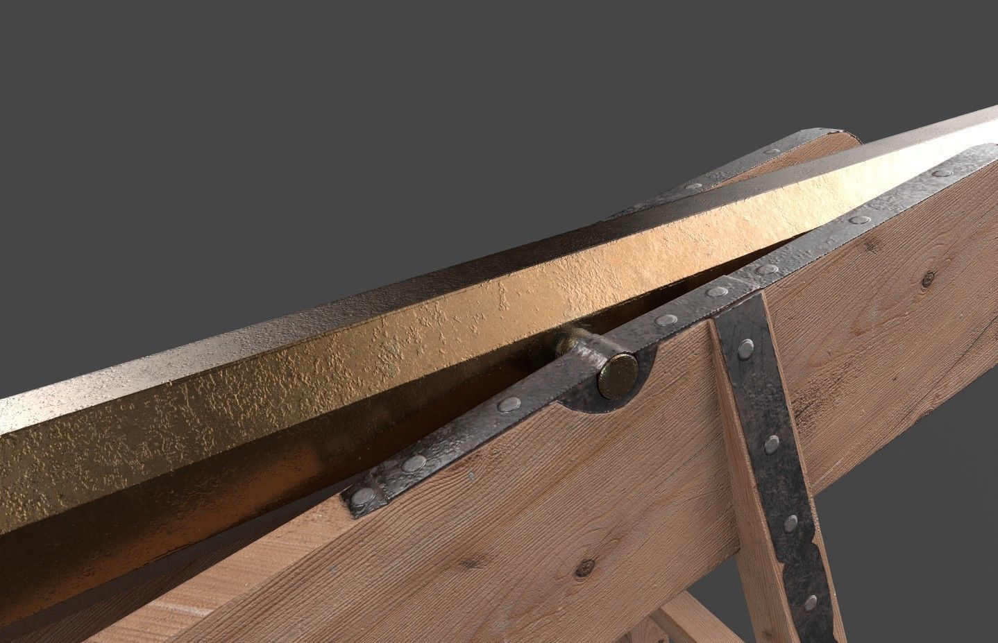 Medieval 16th century falconet cannon on mount Low-poly 3D model_17