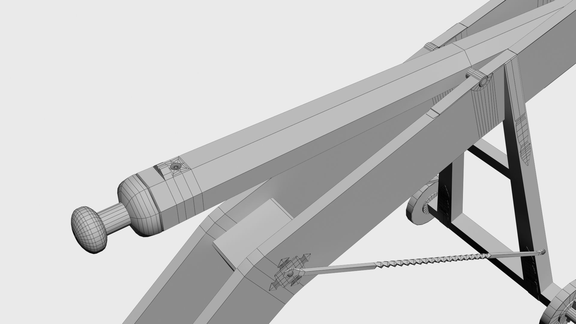 Medieval 16th century falconet cannon on mount Low-poly 3D model_34